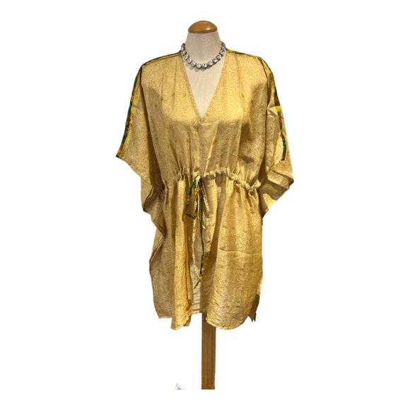DARN GOOD Aanya Adjustable Short Kaftan SZ G 14-32? GOLD Floral Curvy - Picture 4 of 11
